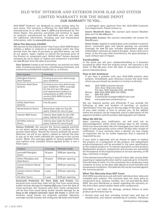 JELDWEN THD THD Exterior Door Style Collection Look book Page 4243